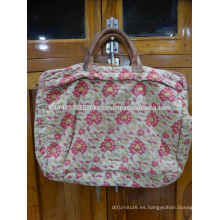 Bolsa de algodón estampada de flores